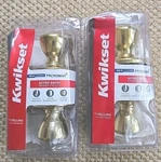 2 Pack Brass Doorknobs By Kwikset 400T 3CP K6 V1 Keyed Polished. Fixed Price $25.00.