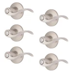 Brinks 6-PACK Satin Nickel Transitional Privacy Locking Wave Door Handle. Fixed Price $178.90.