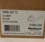 Kwikset 97880-908 Milan One-sided Dummy Lever Satin Nickel. Fixed Price $13.00.