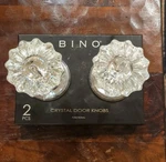 Bino Crystal Door Knobs Satin Nickel Set Interior Faceted Glass 2 Pack New. Fixed Price $22.99.