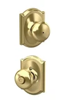Schlage F40 605 Camelot Collection Plymouth Privacy Knob, Bright Brass. Fixed Price $29.99.