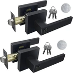 Matte Black Door Handle Heavy Duty, Keyed Alike Entry 2 Pack,. Fixed Price $51.04.
