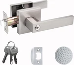 Manija Puerta Resistente Palanca Cuadrada Niquel Satinado Cerradura Llave. Fixed Price $38.99.