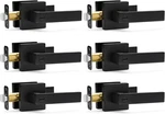 Matte Black Privacy Door Handles - 6 Pack Heavy Duty Interior Levers. Fixed Price $105.65.