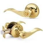 Loqron Gold Wave Style Door Handles With Lock (keyed Differently), Po.... Fixed Price $28.68.