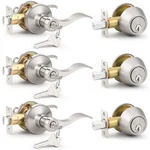 Door Lever Deadbolt Satin Nickel Keyed Alike Probrico Entrance. Fixed Price $104.99.