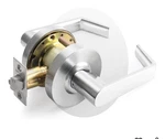 Mrarm Commercial Privacy Heavy-duty Locking Door Handle Satin Chrome Open Box. Fixed Price $44.99.