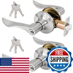 Rafeciee Keyed Entry Door Lever, Handle With Lock Key, Exterior Inter. Fixed Price $56.94.