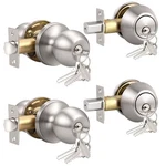 Knobonly 2 Pack Entry Door Knobs With Double Cylinder Deadbolt, Same Keys One.... Fixed Price $65.46.