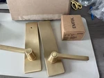 Emtek 5352HLOUS4 Rectangular Single Point Dummy Set Helios Lever-satin Brass. Fixed Price $169.15.