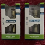 *2 Sets. New. Open Box. Schlage Hall & Closet Georgian Knob Antique Brass Finish. Fixed Price $9.99.