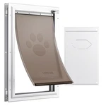 Vevor Pet For Interior And Exterior Doors, Aluminum Frame, Large, White. Fixed Price $89.99.