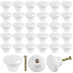 40 Packs White Ceramic Cabinet Knobs, Glossy Handles Drawer Cu.... Fixed Price $35.76.
