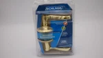 Schlage Flair Reversible Privacy Lock Lever Set In Polished Brass F40 605. Fixed Price $19.95.