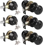 Keyed Alike Entry Door Knobs & Deadbolt Lock Set - Matte Black Finish. Fixed Price $108.99.