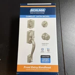 Schlage Camelot Door Front Entry Handleset & Deadbolt F60 619 Geo. Fixed Price $50.00.