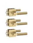 Amerdeco Privacy Door Handles 3 Pack Champagne Bronze Knurled Lever Lock. Fixed Price $44.99.