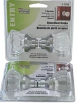 2 Sets Of Chrome Glass Knobs Defender Security For Indoor Use. Fixed Price $25.00.