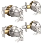 Knobonly 2 Pack Entry Door Knobs With Double Cylinder Deadbolt, Same Keys One.... Fixed Price $76.14.