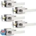 Probrico 5 Pack Square Lever Handle Lockset Keyless Doorknobs. Fixed Price $164.02.