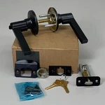 Schlage Solstice Key Entry Interior Turn Button Door Handles Black J54SOL622. Fixed Price $33.60.