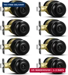 Plustool 8 Pack Matte Black Privacy Door Knobs Interior Round Ball Keyless Set. Fixed Price $55.45.