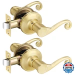 Bonpoly 2-PACK Gold Passage Door Lever Handles Satin Brass Hall/closet. Fixed Price $78.95.