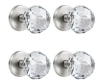 Clctk 4 Pack Crystal Glass Dummy Door Knobs Clear Diamond Satin Nickel. Fixed Price $44.98.