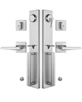 Newbang Brushed Nickel Double Door Handle Keyed Dummy MDHST2016SN-SET-BR. Fixed Price $76.50.