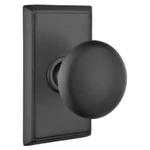 Emtek 8121PUS19 Flat Black Providence Door Knob Set With Rectangular Rose. Fixed Price $118.99.