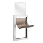 Pet Door, 16.65" X 27.44" Aluminum Frame With Lock And Flap System, Weatherproof. Fixed Price $121.49.
