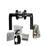 Kwikset 730LSLRDT-514 Lisbon Lever W/6AL Latch And Rcs Strike-iron Black Finish. Fixed Price $35.90.