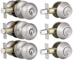Home Improvement Direct 3 Pack Entry Door Knob And Single Cylinder Deadbolt. Fixed Price $68.19.