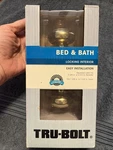 Tru-bolt Satin Chrome Bed & Bath Locking Interior Door Knob, Gold. Fixed Price $12.00.