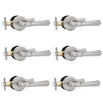Orger 6 Pack Brushed Nickel Passage Door Lever Keyless Closet Handle,. Fixed Price $98.99.
