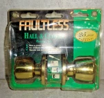 Door Handle Faultless Hall Closet Polished Brass Finish Passage New !!. Fixed Price $16.39.