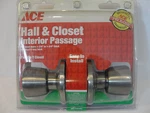 New Ace Hall & Closet Interior Passage Door Knob, Satin Stainless Steel 5238548. Fixed Price $7.49.