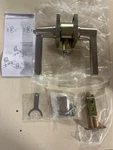 Emtek Helios Left Handed, Door Lever Set W/ Square Rose, Model: 5122HLOUS15LH. Fixed Price $192.16.