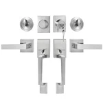 Vevor Double Door Handle Set Lock Satin Nickel Square Lever. Fixed Price $56.99.