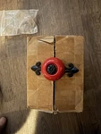 Lot Of 24 French Country Red Ceramic Drawer Pulls Ornate Black Fleur-de-lis Nos. Fixed Price $50.00.