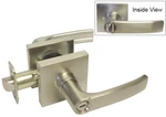 Satin Nickel Square Plate Privacy Bedroom Bathroom Lever Contemporary Modern. Fixed Price $20.99.
