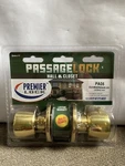 New! Sealed Premier Lock, Hall And Closet Door Knob, Brass Finish PA05. Fixed Price $11.49.