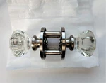 Dynasty Classic Rosette Crystal Door Knob Handle Privacy Satin Nickel. Fixed Price $38.83.