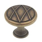 Amerock Lattice Distressed Brass 1 3/8" Round Cabinet Knob BP24234DBS. Fixed Price $6.95.