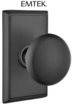 Emtek 8221PUS19 Providence Privacy Door Knob Set W/rectangular Rose Flat Black. Fixed Price $128.00.