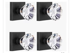 Hiemey Matte Black Glass Crystal Hall Closet Dummy Door Knob Interior Diamond. Fixed Price $42.50.