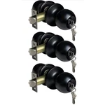 Bestten 3-PACK Keyed Entry Door Knobs, Matte Black Standard Ball Locks, Di. Fixed Price $38.00.