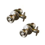 Design House Terrace 2-PACK Brass Privacy Door Knob Satin Nickel. Fixed Price $43.65.
