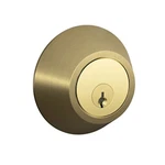 Dexter Single Cylinder Deadbolt Split Finish Antique Brass And Polished. Fixed Price $11.95.