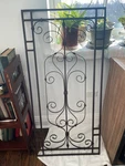 Vintage Wrought Iron Wall Panel 24" X 50" Curlique Design Home Decor 1/2 Inch. Fixed Price $70.00.